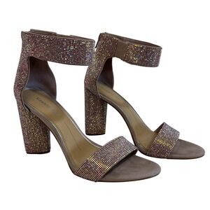 Gianni Bini Sparkly Rhinestone Heels Ankle Strap Evening Party Shoes Size 9